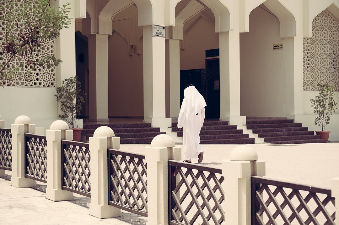 A man entering the Mosque 